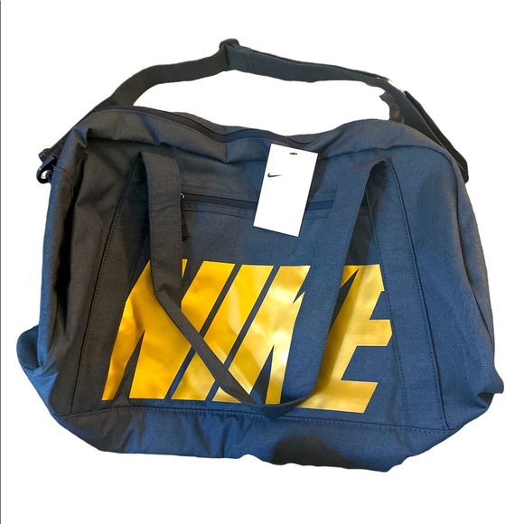 Nike Bags Nike Womens Gym Club Training Duffel Bag Blue Gold